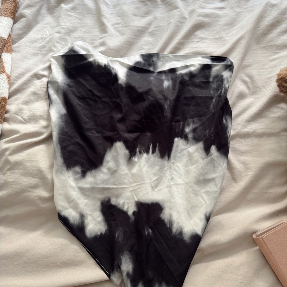 Black and White Tie-Dye Skirt